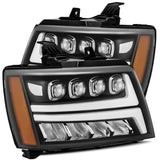 AlphaRex 07-13 Chevy Avalanche NOVA LED Proj Headlights Plank Style Matte Black w/Activ Light/DRL | Too Fast Autoparts | Order Online