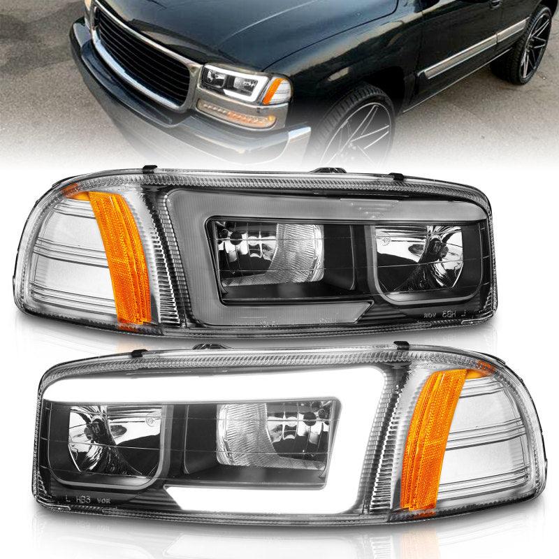 Anzo 99-17 GMC Sierra/Denali Headlights Black Amber (w/C Light Bars) | Too Fast Autoparts | Order Online | Canada & USA Shipping