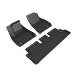 3D MAXpider 20-22 Tesla Model 3 Kagu 1st & 2nd Row Floormats - Black | Too Fast Autoparts | Order Online