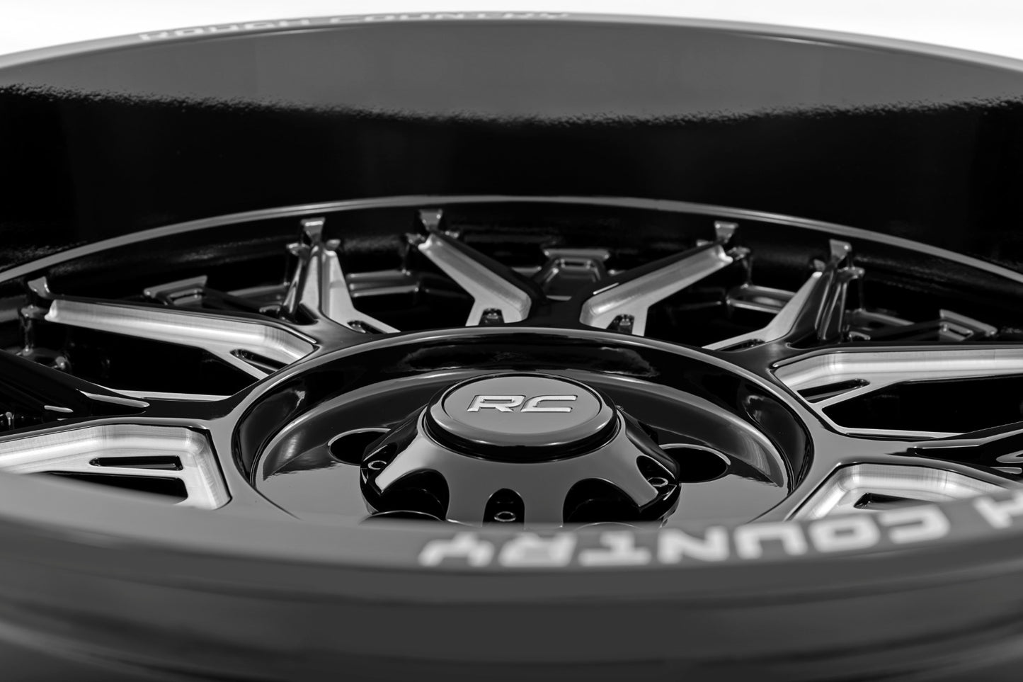 Rough Country 86 Series Wheel | One-Piece | Gloss Black | 20x10 | 5x4.5 | -19mm