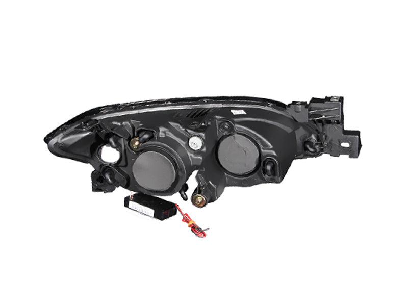 ANZO 2004-2008 Mazda 3 Projector Headlights w/ Halo Black (CCFL) | Too Fast Autoparts | Order Online | Canada & USA Shipping