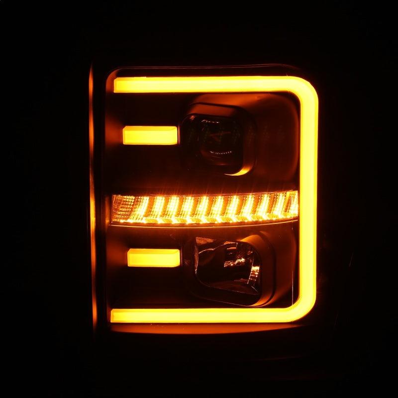 ANZO 2011-2016 Ford F250 Projector Headlights w/ Plank Style Switchback Black w/ Amber | Too Fast Autoparts | Order Online | Canada & USA Shipping