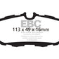 EBC 10-14 Ford Mustang 3.7 Redstuff Rear Brake Pads