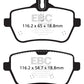 EBC 14+ Mercedes-Benz S550 4.7 Twin Turbo Redstuff Rear Brake Pads