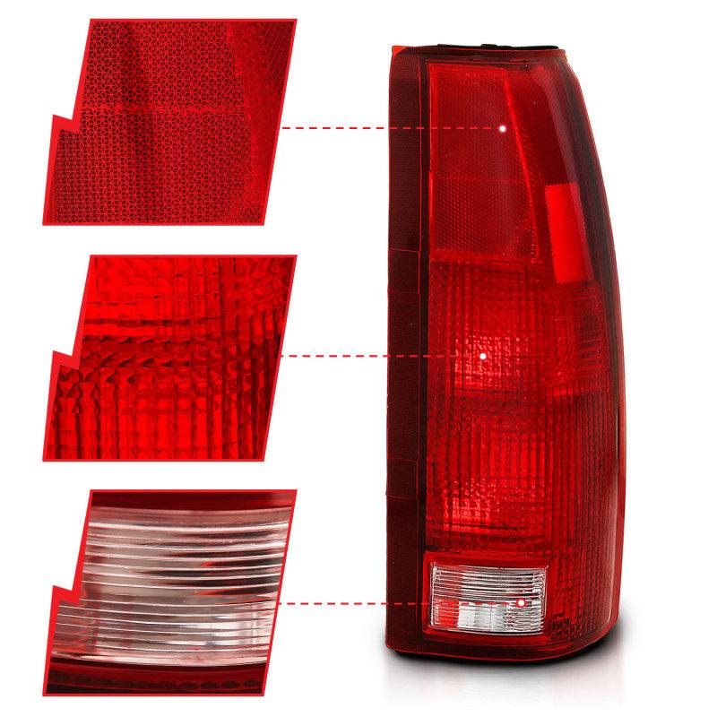 ANZO 1988-1999 Chevy C1500 Taillight Red/Clear Lens (OE Replacement) | Too Fast Autoparts | Order Online