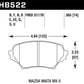 Hawk 06-10 Mazda Miata Mx-5 Base Blue 9012 Race Front Brake Pads