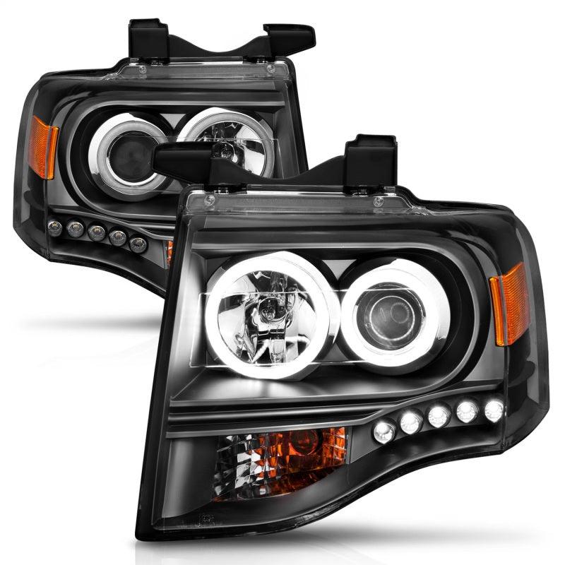 ANZO 2007-2014 Ford Expedition Projector Headlights w/ Halo Black | Too Fast Autoparts | Order Online | Canada & USA Shipping