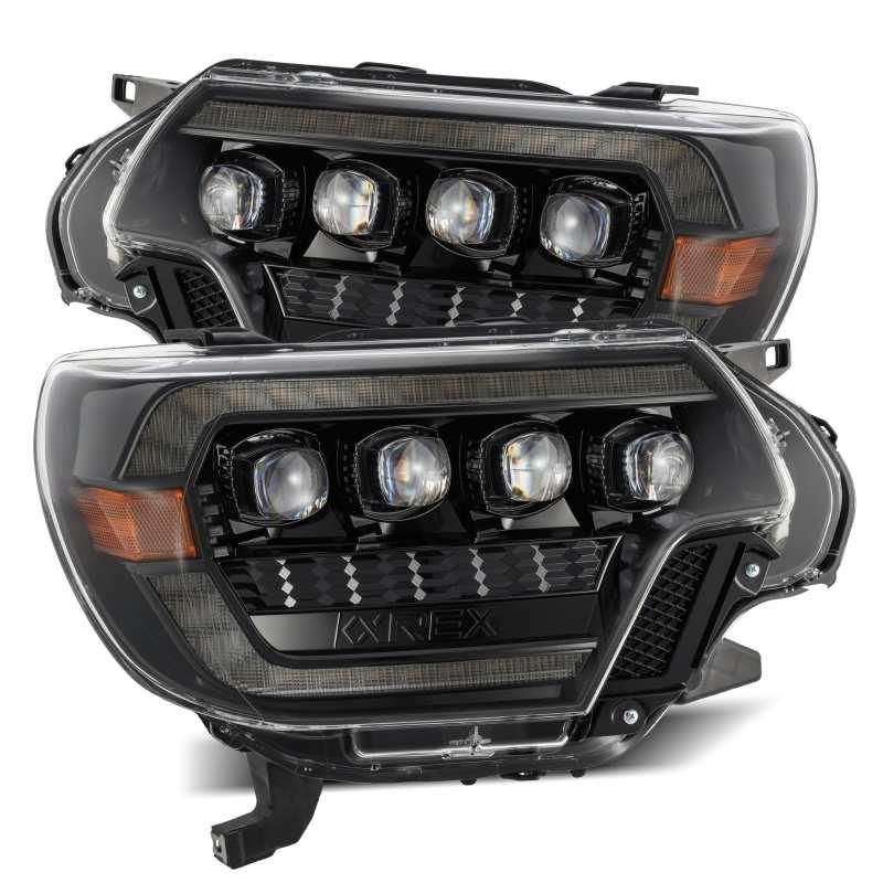 AlphaRex 12-15 Toyota Tacoma NOVA LED Proj Headlights Plank Alpha Blk w/Activ Light/Seq Signal/DRL | Too Fast Autoparts | Order Online