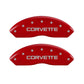 MGP 4 Caliper Covers Gloss Red Engraved with Corvette C4 (Full Kit 4 Pieces)