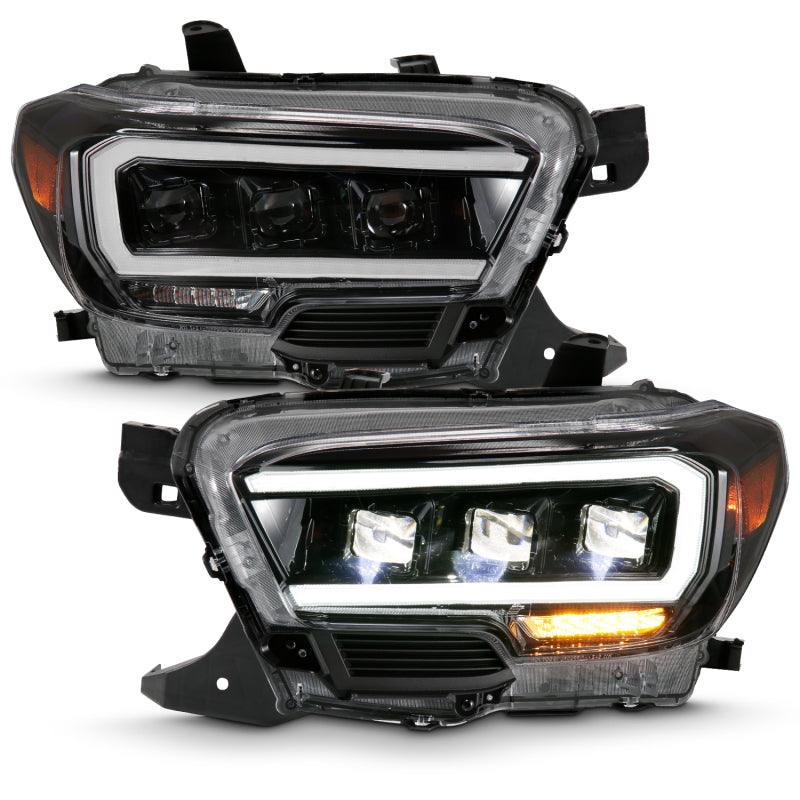 ANZO 2016-2018 Toyota Tacoma LED Projector Headlights Plank Style Black w/ Amber | Too Fast Autoparts | Order Online | Canada & USA Shipping
