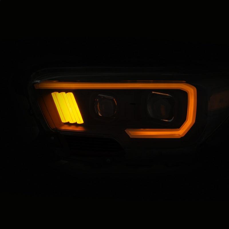 ANZO 2016-2017 Toyota Tacoma Projector Headlights w/ Plank Style Switchback Black w/ Amber w/ DRL | Too Fast Autoparts | Order Online | Canada & USA Shipping