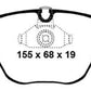 EBC 08-10 BMW M3 4.0 (E90) Redstuff Front Brake Pads