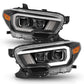 ANZO 2016-2017 Toyota Tacoma Projector Headlights w/ Plank Style Switchback Black w/ Amber w/ DRL | Too Fast Autoparts | Order Online | Canada & USA Shipping