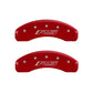 MGP 4 Caliper Covers Engraved Front Gen 5/Camaro Engraved Rear Gen 5/RS Red finish silver ch