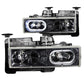 ANZO 1988-1998 Chevrolet C1500 Crystal Headlights Carbon w/ Halo | Too Fast Autoparts | Order Online