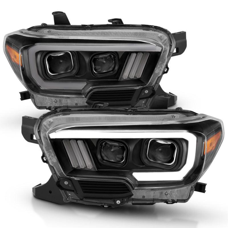 ANZO 2016-2017 Toyota Tacoma Projector Headlights w/ Plank Style Design Black/Amber w/ DRL | Too Fast Autoparts | Order Online | Canada & USA Shipping