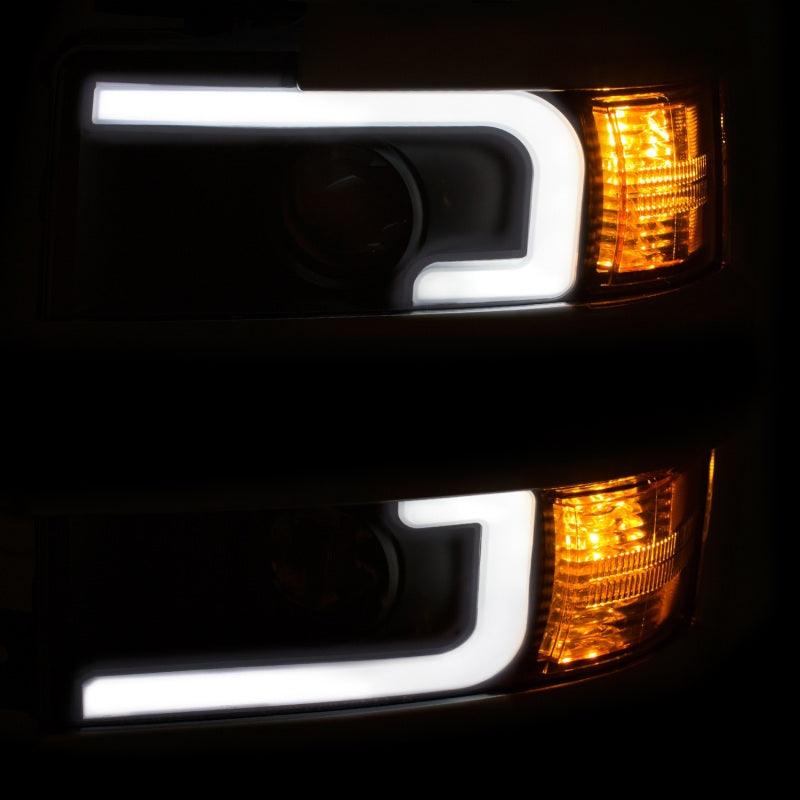 ANZO 2015-2016 Chevrolet Silverado Projector Headlights w/ Plank Style Design Black w/ Amber | Too Fast Autoparts | Order Online | Canada & USA Shipping