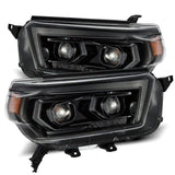 AlphaRex 10-13 Toyota 4Runner LUXX LED Proj Headlights Plank Style Alpha Black w/Seq Signal/DRL | Too Fast Autoparts | Order Online