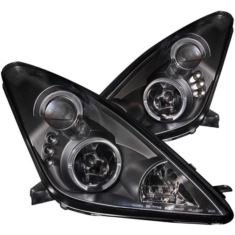 ANZO 2000-2005 Toyota Celica Projector Headlights w/ Halo Black | Too Fast Autoparts | Order Online | Canada & USA Shipping