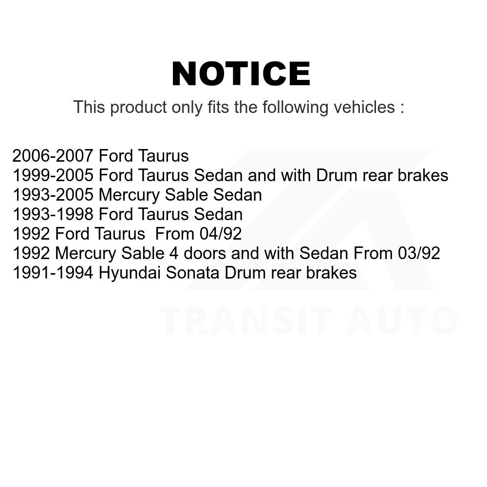 Rear Drum Brake Hardware Kit 13-H17326 For Ford Taurus Mercury Sable Hyundai Sonata