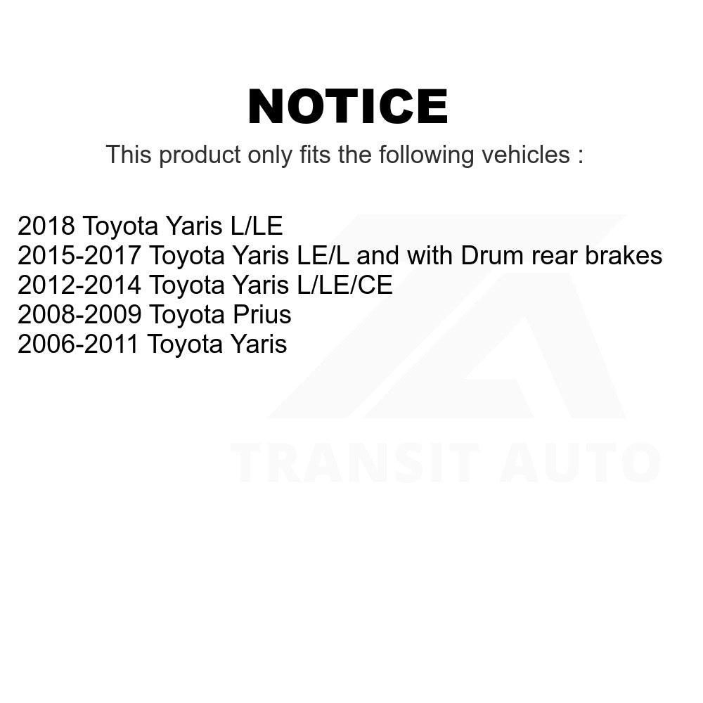 Rear Drum Brake Hardware Kit 13-H17445 For Toyota Yaris Prius