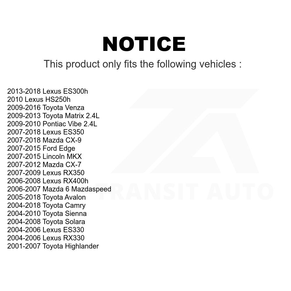 Front Wheel Bearing 70-510063 For Toyota Camry Lexus Ford Edge Sienna ES350 Avalon Highlander Mazda CX-9 Venza Lincoln MKX RX350 RX330 Solara ES330 CX-7 6 Matrix ES300h RX400h Pontiac Vibe HS250h
