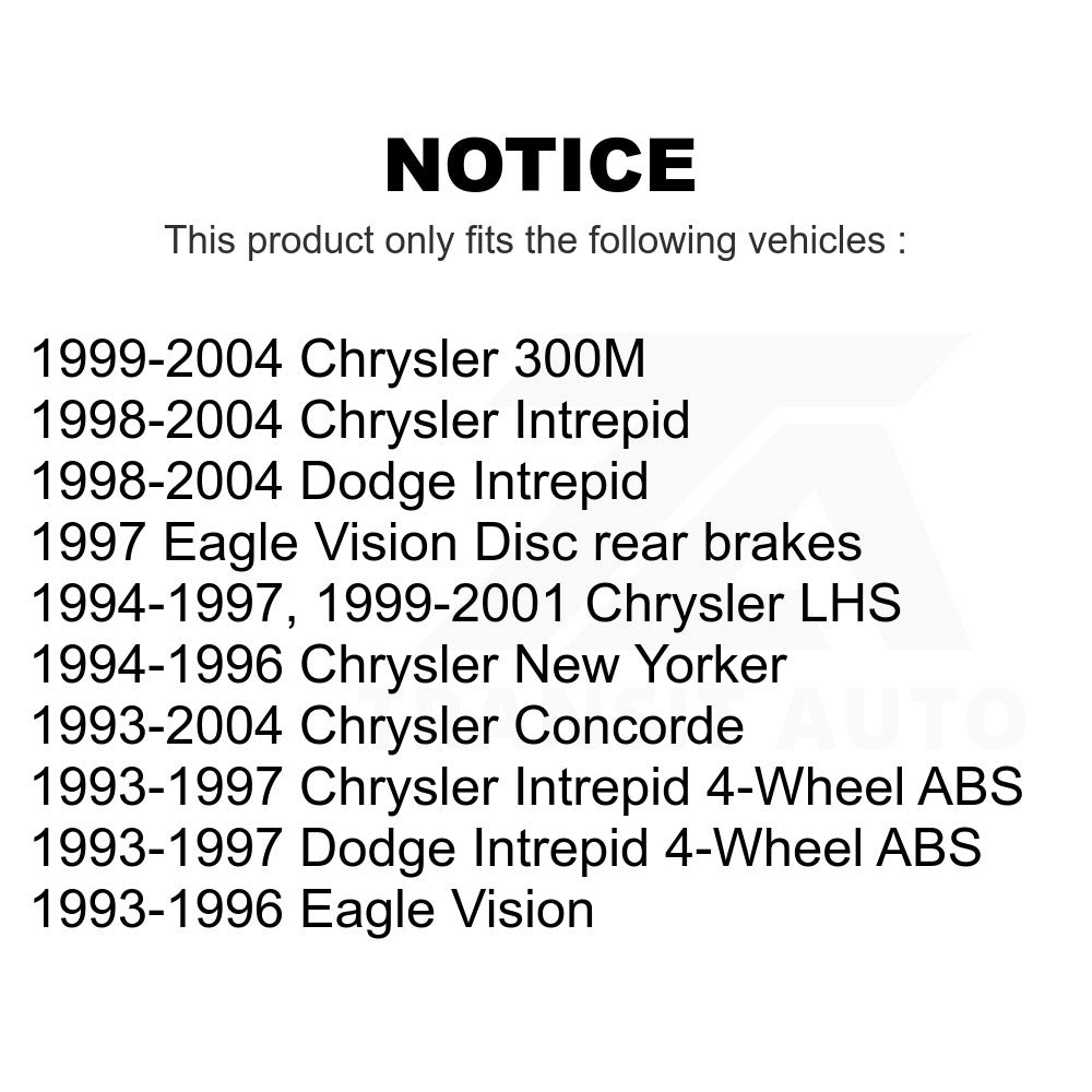 Rear Wheel Bearing Hub Assembly 70-512029 For Chrysler Dodge Intrepid Concorde 300M LHS Eagle Vision New Yorker
