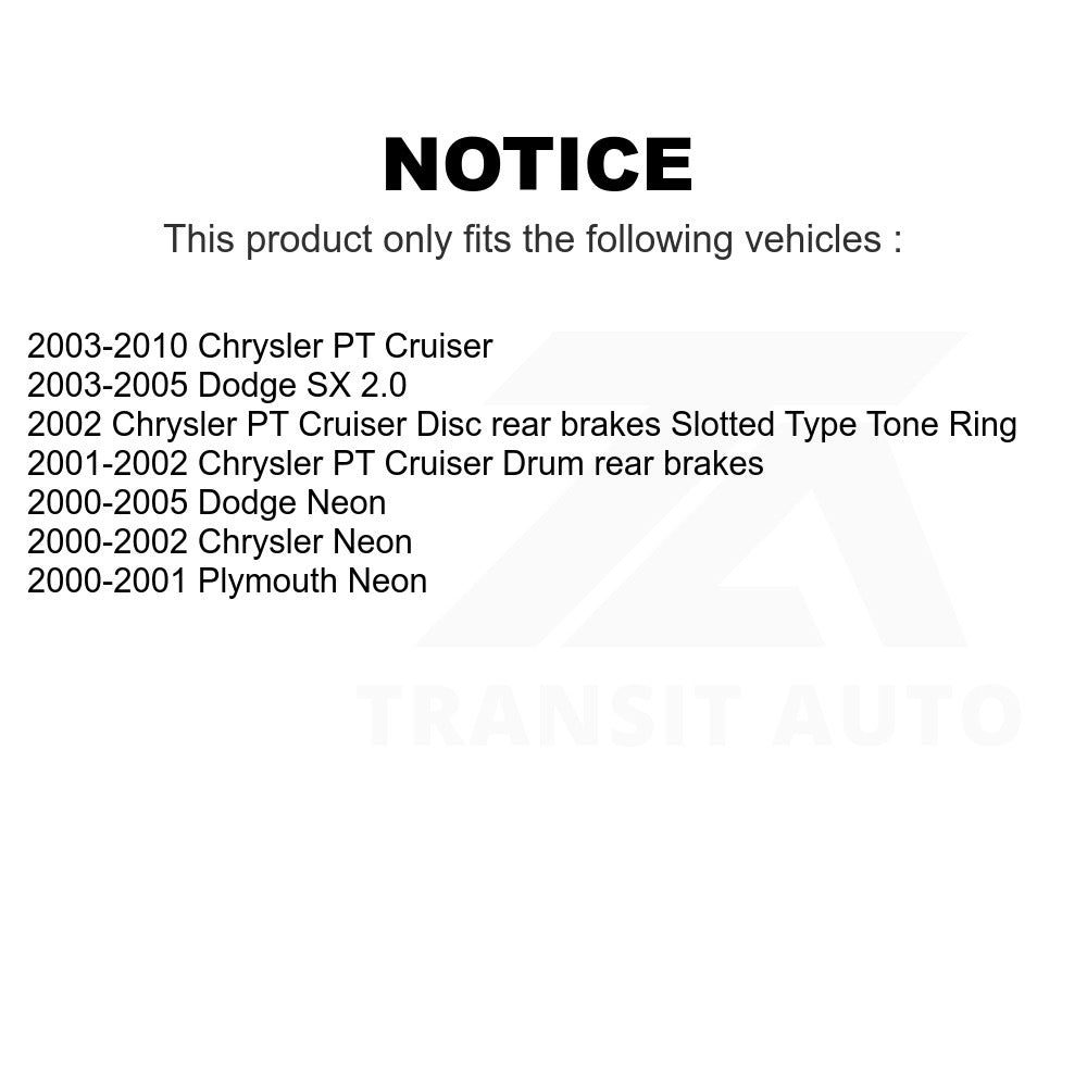Rear Wheel Bearing Hub Assembly 70-512167 For Chrysler PT Cruiser Neon Dodge Plymouth SX 2.0