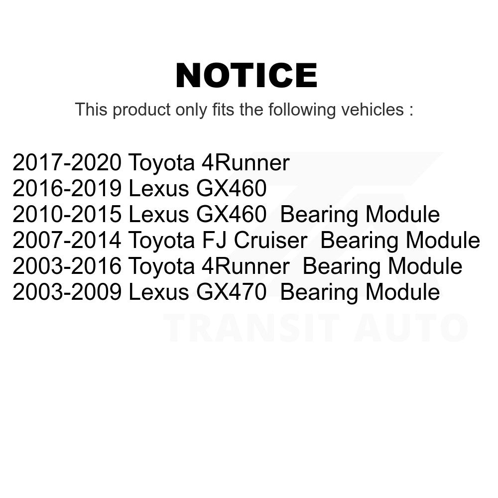 Rear Left Wheel Bearing Assembly 70-512227 For Toyota 4Runner Lexus GX460 FJ Cruiser GX470