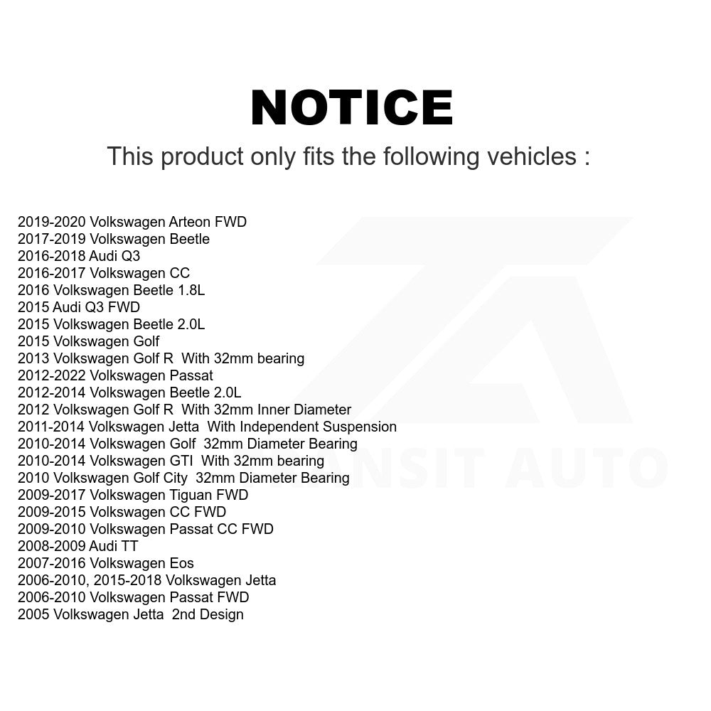 Rear Wheel Bearing Hub Assembly 70-512319 For Volkswagen Jetta Passat Tiguan Beetle CC Golf Audi Q3 GTI Eos R TT Arteon City