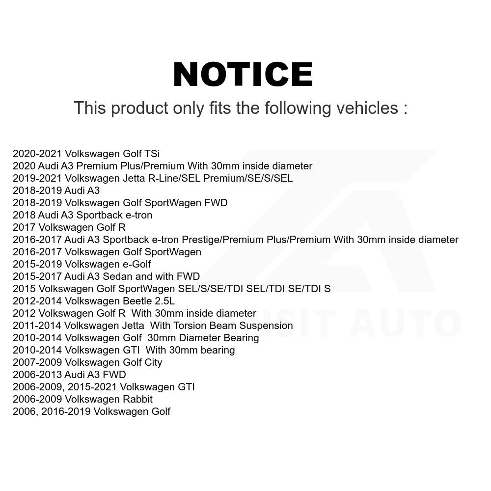 Rear Wheel Bearing Hub Assembly 70-512336 For Volkswagen Jetta GTI Audi A3 Beetle Golf Rabbit SportWagen e-Golf Sportback e-tron R City