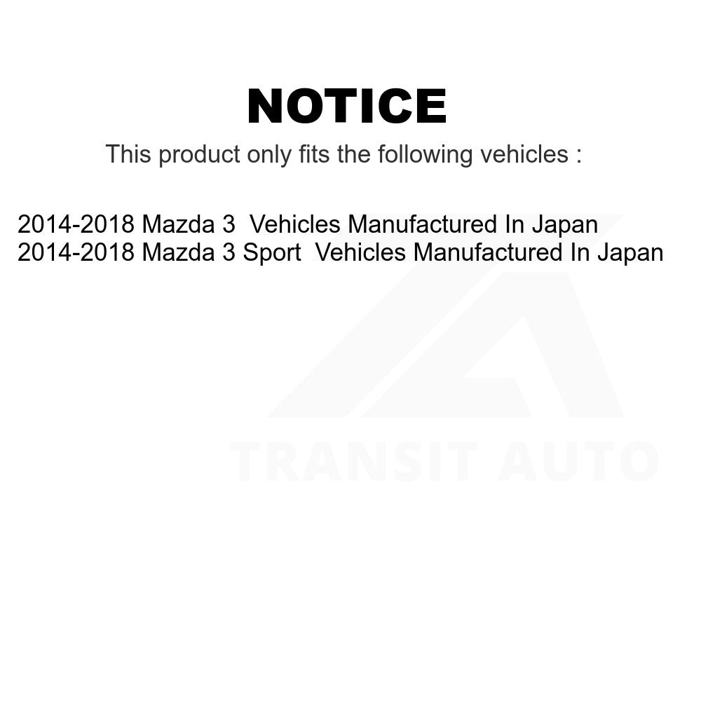 Rear Wheel Bearing Hub Assembly 70-512523 For 2014-2018 Mazda 3 Sport Vehicles Manufactured In Japan