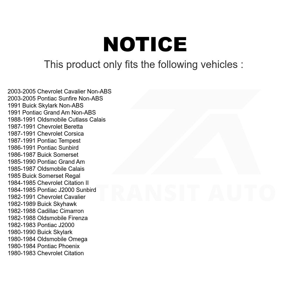 Rear Wheel Bearing Hub Assembly 70-513012 For Chevrolet Cavalier Pontiac Sunfire Buick Grand Am Oldsmobile Skylark Corsica Sunbird Beretta Citation Cutlass Calais Skyhawk II Omega J2000 Firenza Regal