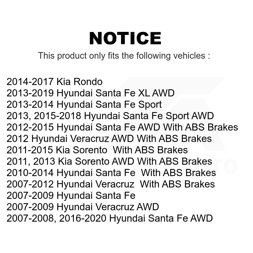 Wheel Bearing Hub Assembly 70-513266 For Hyundai Santa Fe Kia Sorento Sport Veracruz XL Rondo