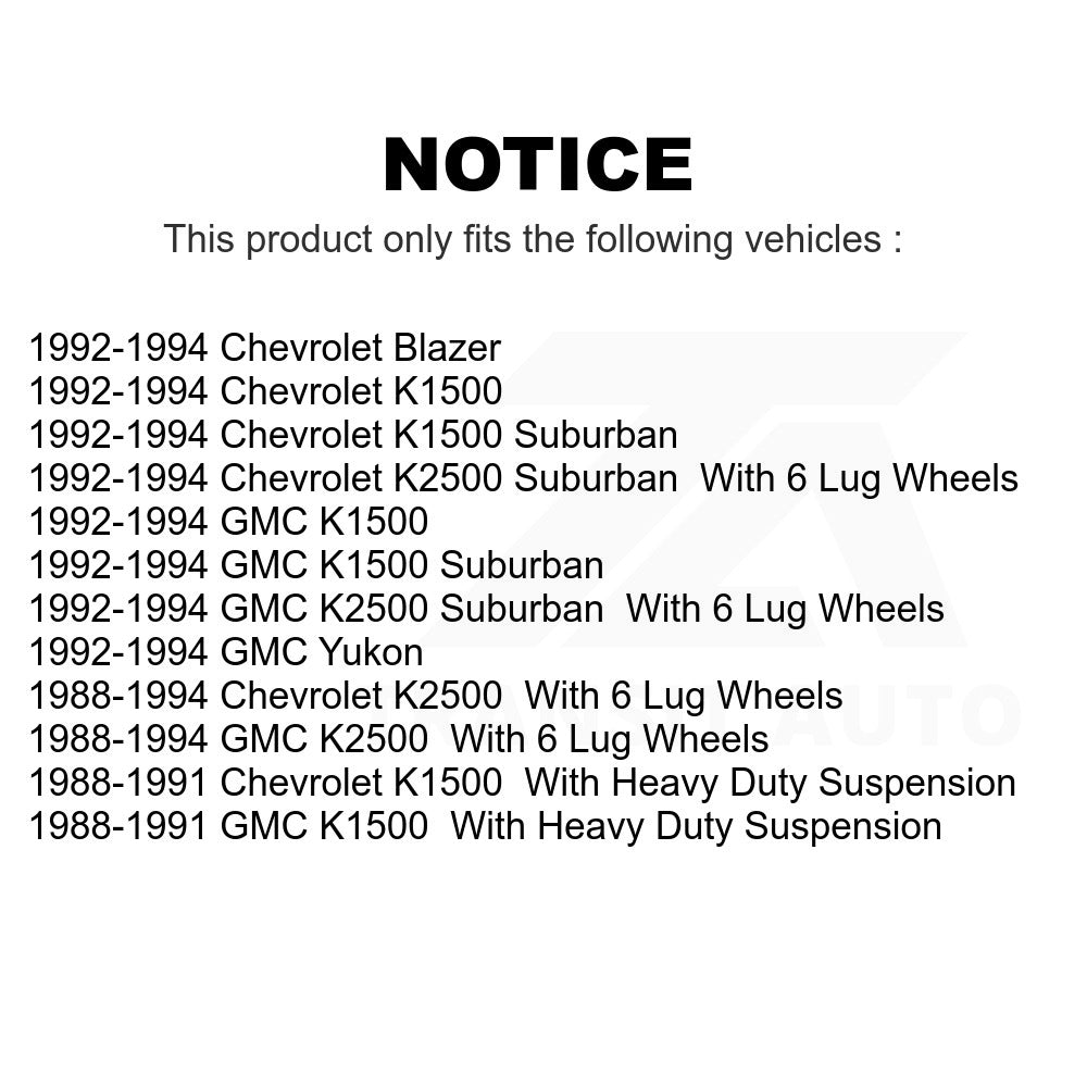 Front Wheel Bearing Hub Assembly 70-515001 For Chevrolet K1500 GMC K2500 Suburban Blazer Yukon