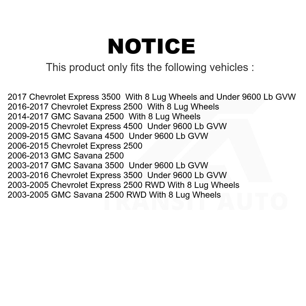 Front Wheel Bearing Hub Assembly 70-515059 For Chevrolet Express 3500 2500 GMC Savana 4500