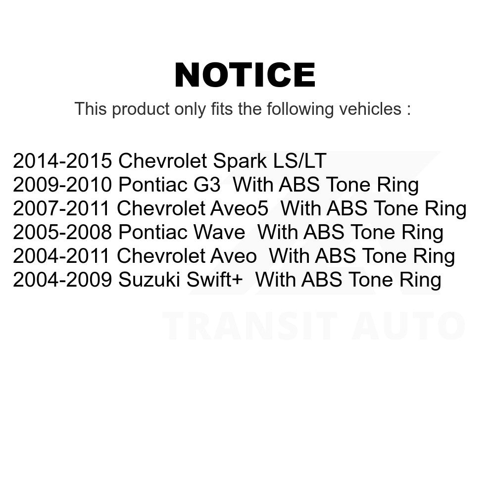Rear Wheel Bearing Hub Assembly 70-541009 For Chevrolet Aveo Spark Aveo5 Pontiac G3 Suzuki Wave Swift+