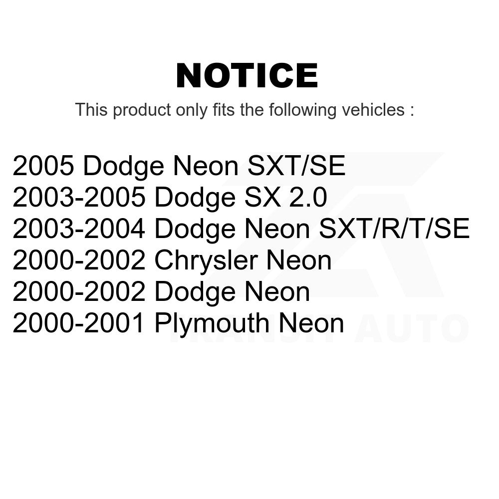 Rear Suspension Strut Hardware Kit 73-903924 For Neon Dodge Plymouth Chrysler SX 2.0