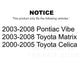 Front Suspension Strut Hardware Kit 73-904935 For Toyota Matrix Pontiac Vibe Celica