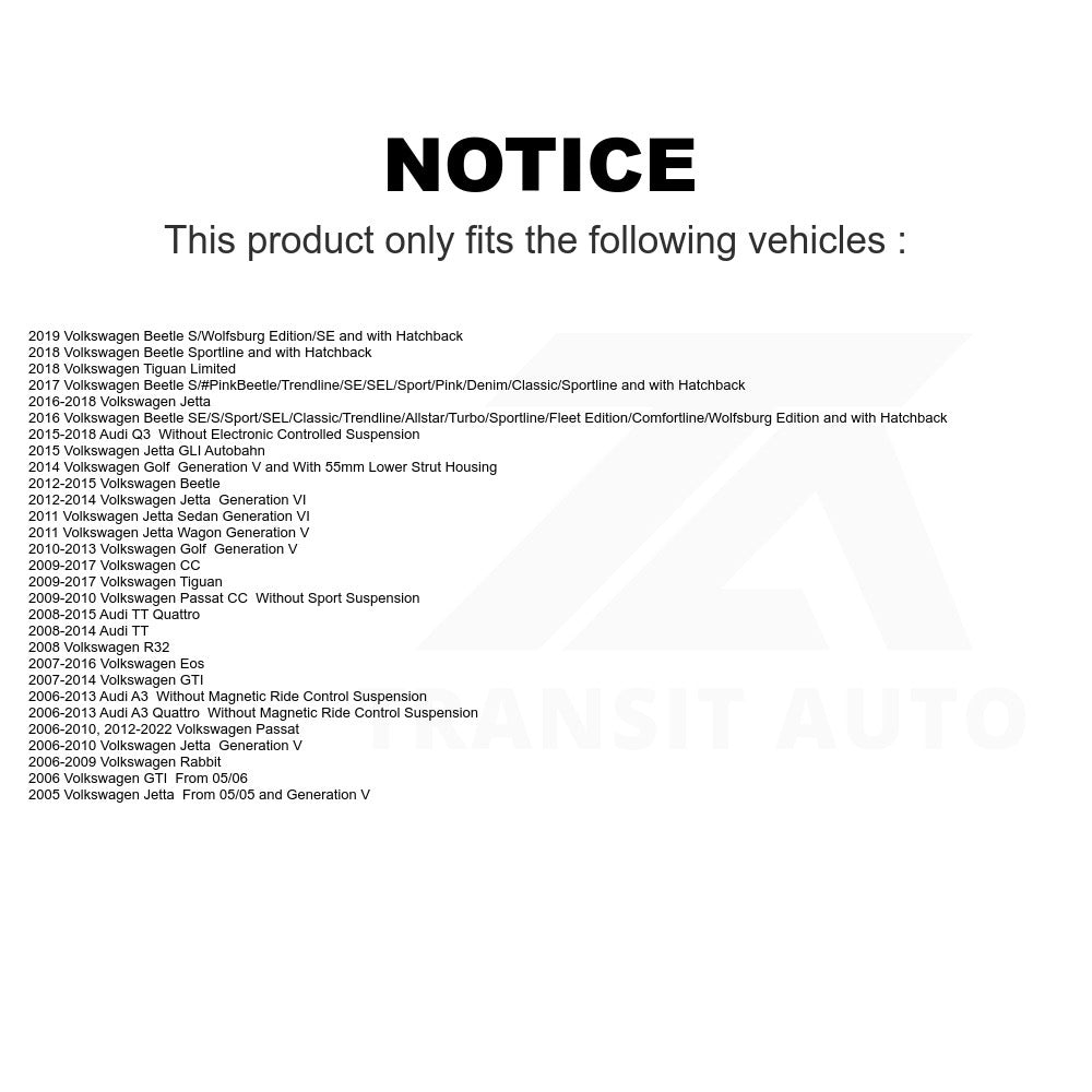 Front Suspension Strut Hardware Kit 73-907949 For Volkswagen Jetta Passat Tiguan Beetle Audi CC GTI Q3 Eos Golf Rabbit A3 TT Quattro Limited R32