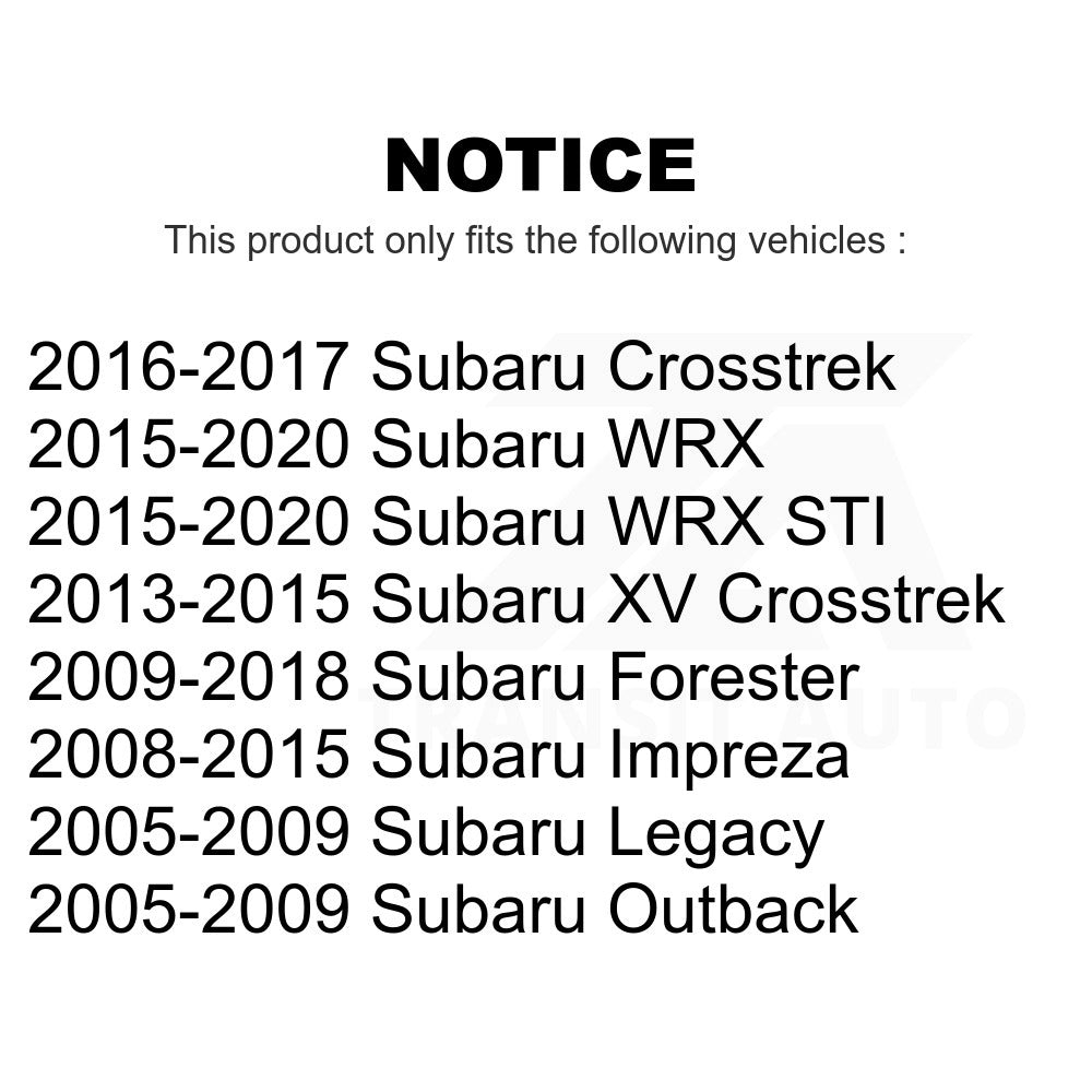 Front Suspension Strut Hardware Kit 73-908926 For Subaru Forester Impreza Outback XV Crosstrek WRX Legacy STI