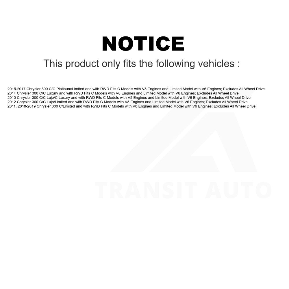 Front Suspension Strut Coil Spring Assembly 78A-11710 For Chrysler 300 Fits C Models with V8 Engines Limited Model V6 Engines; Excludes All Wheel Drive