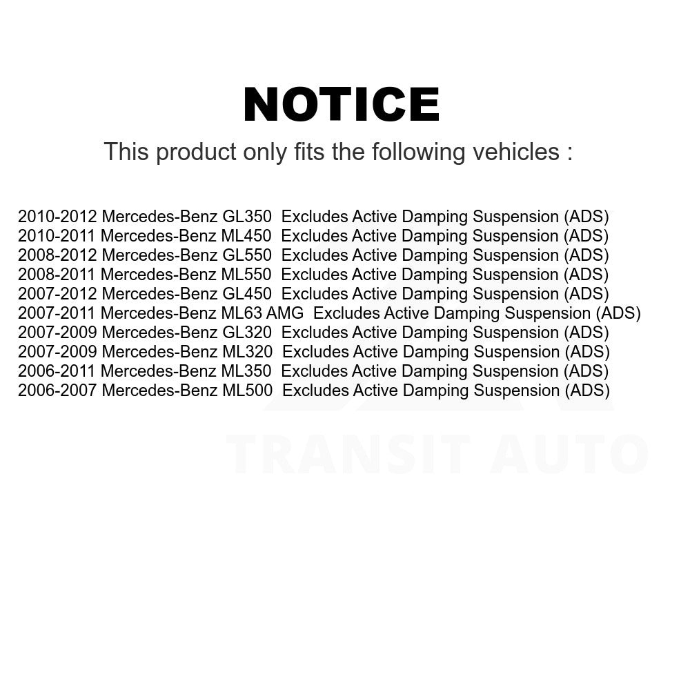 Front Suspension Strut Coil Spring Assembly 78A-11910 For Mercedes-Benz ML350 GL450 GL550 ML500 ML320 GL350 ML550 GL320 ML63 AMG ML450 GL500 Excludes Active Damping (ADS)