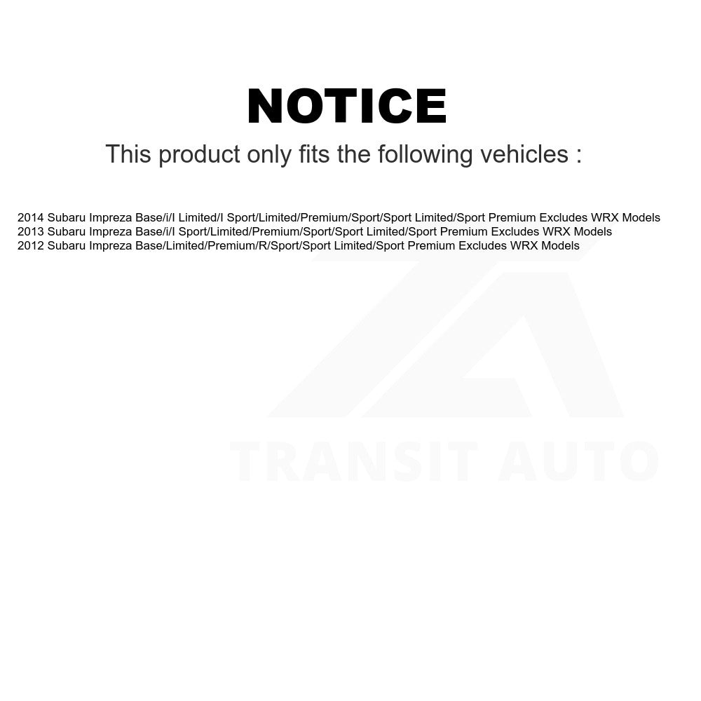 Front Left Suspension Strut Coil Spring Assembly 78A-13021 For Subaru Impreza Excludes WRX Models
