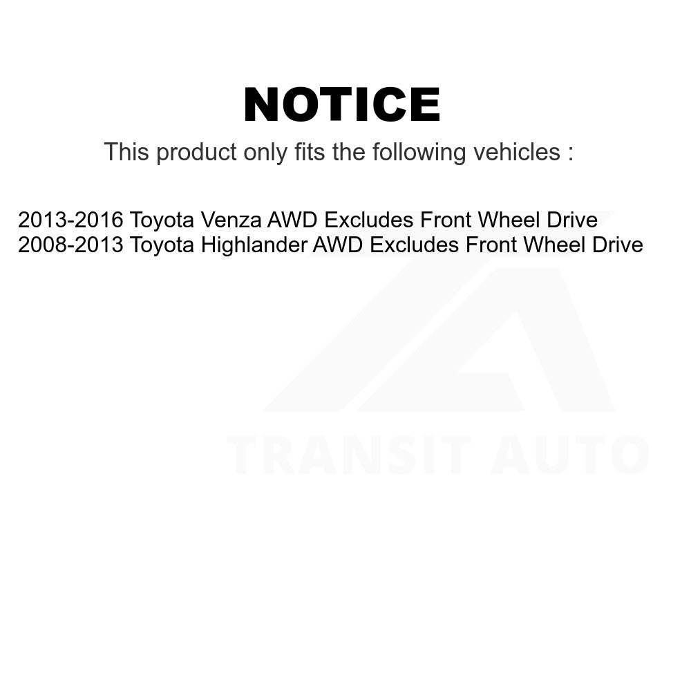 Rear Left Suspension Strut Coil Spring Assembly 78A-15923 For Toyota Highlander Venza Excludes Front Wheel Drive AWD