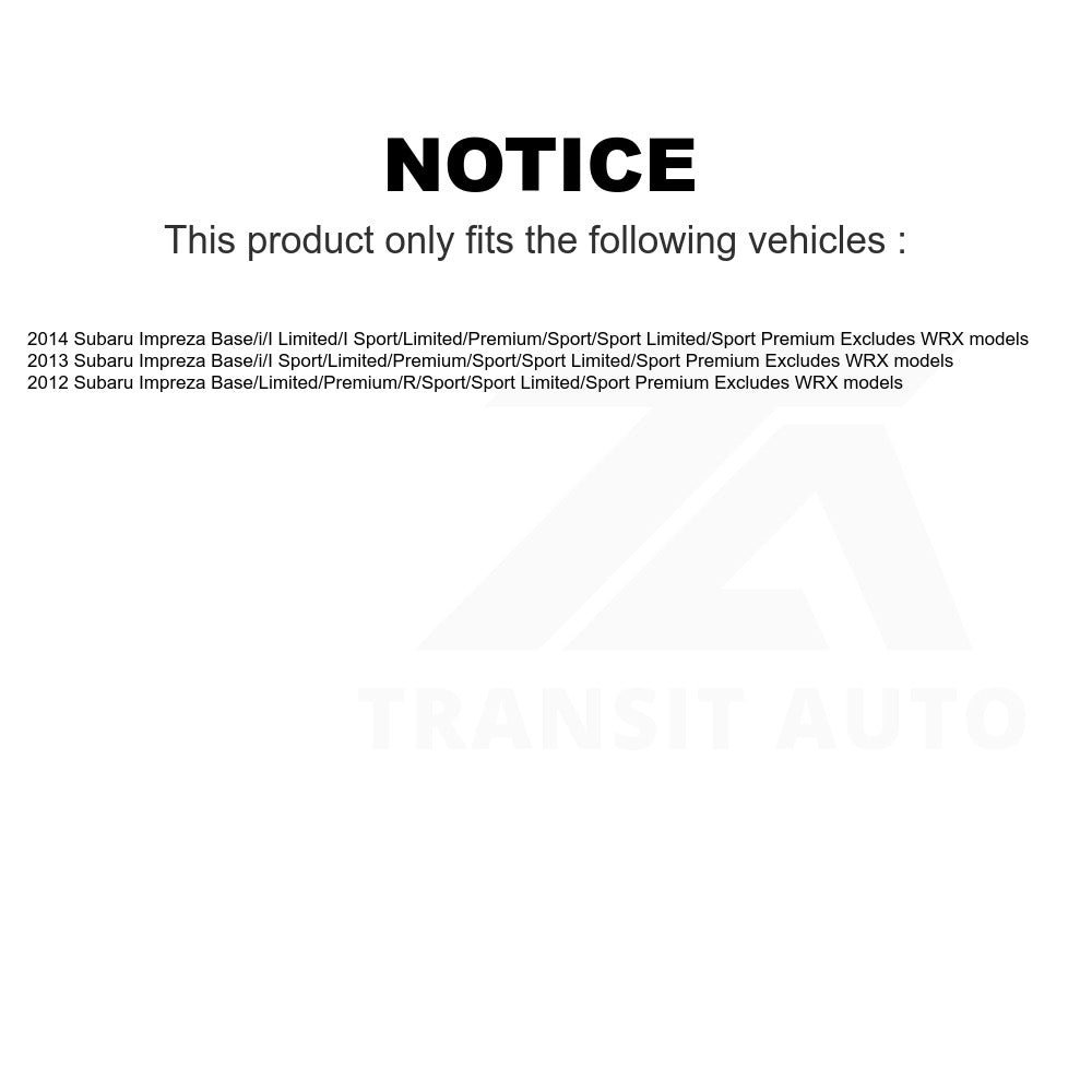 Rear Suspension Strut Coil Spring Assembly 78A-15980 For Subaru Impreza Excludes WRX models