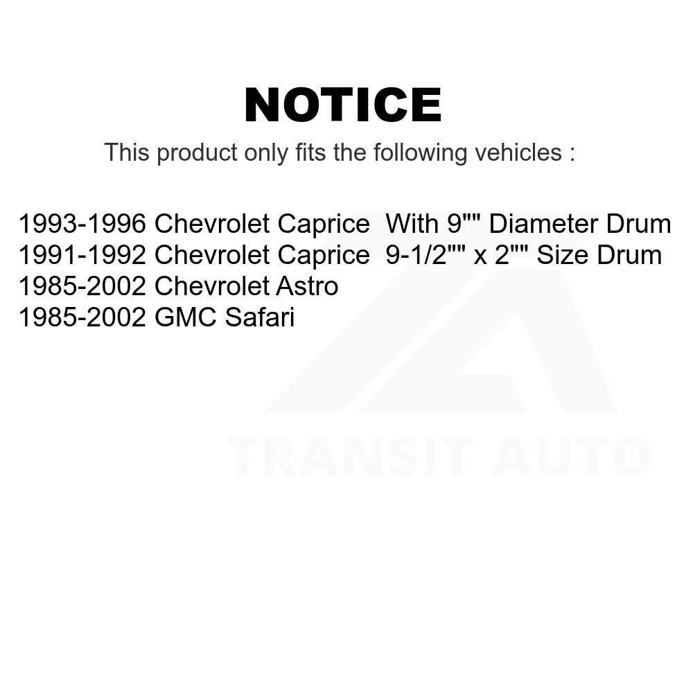 Rear Brake Drum 8-2034 For Chevrolet Astro Caprice GMC Safari