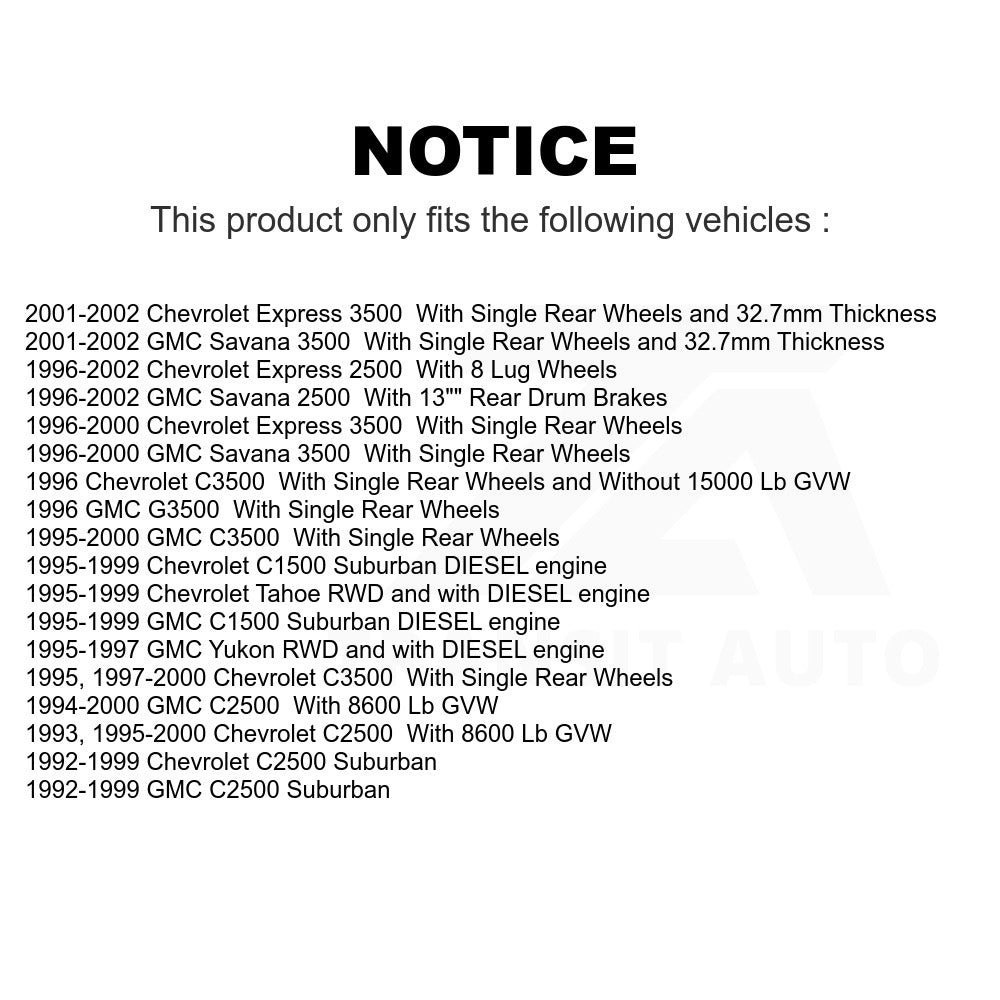 Front Disc Brake Rotor Hub Assembly 8-56263 For Chevrolet Tahoe GMC C2500 Express 3500 C3500 C1500 Suburban 2500 Savana Yukon G3500