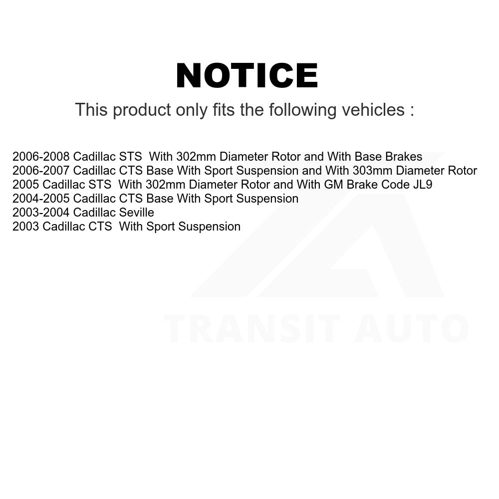 Front Disc Brake Rotor 8-580104 For Cadillac CTS STS Seville