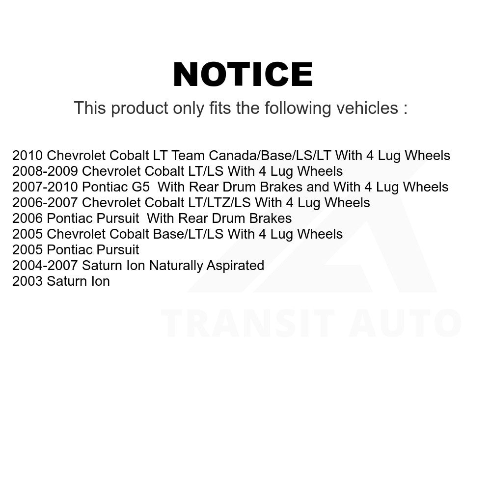 Front Disc Brake Rotor 8-580137 For Chevrolet Cobalt Saturn Ion Pontiac G5 Pursuit